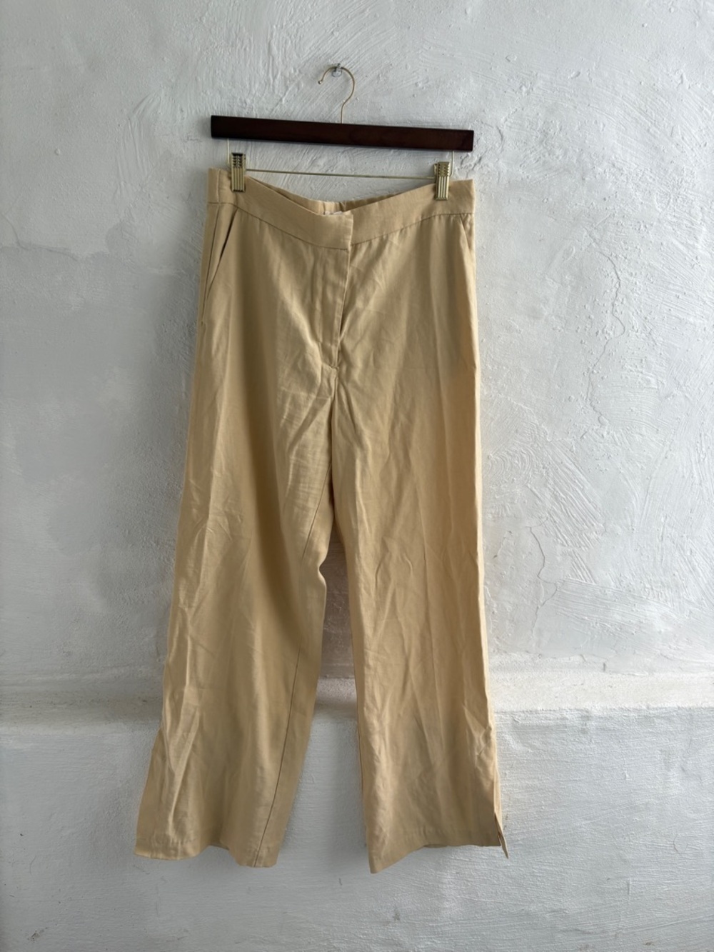 H&M size 10 linen blend banana trousers